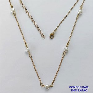 SHOCKER BRUTO PRONTO PARA BANHO - SHOCKER COM CORRENTE CADEADO PÉROLAS CORAÇÃO - TAMANHO 40CM + EXTENSOR - PESO: 2,3GR - FECHO LAGOSTA - BRU12748