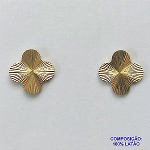 BRINCO NO BRUTO PRONTO PARA O BANHO - BRINCO DE PINO TREVO - TAMANHO 11MM - PESO TOTAL 0,9GR - COMPOSIÇÃO: 100% LATÃO - BRU12771