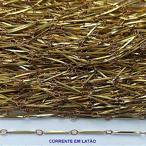 CORRENTE NO BRUTO PRONTO PARA O BANHO - CORRENTE FINA COM PINOS EM LATÃO - COMPOSIÇÃO: 100% LATÃO (VENDIDA POR METRO) - BRU12773
