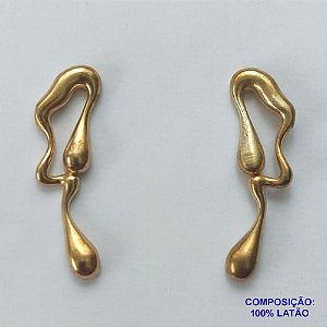 BRINCO NO BRUTO PRONTO PARA O BANHO(CX70) - BRINCO DE PINO GOTA - TAMANHO 10X35MM - PESO TOTAL 4GR - COMPOSIÇÃO: 100% LATÃO - BRU12784