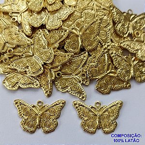 ACESSÓRIO NO BRUTO PRONTO PARA O BANHO (CX22)- BORBOLETA 25MM (4648) - PESO 1,6GR - COMPOSIÇÃO: 100% LATÃO - BRU0002191