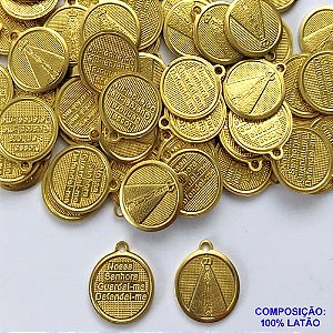 ACESSÓRIO NO BRUTO PRONTO PARA O BANHO (CX22) - NOSSA SRA APARECIDA 12MM (1973) - PESO 0,9GR - COMPOSIÇÃO: 100% LATÃO - BRU0002202