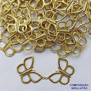 ACESSÓRIO NO BRUTO PRONTO PARA O BANHO (CX22) - BORBOLETA 24X30MM (17) - PESO 2,6GR - COMPOSIÇÃO: 100% LATÃO - BRU0002209