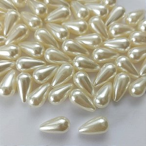 ACESSÓRIO NO BRUTO PRONTO PARA O BANHO - PÉROLA TIPO GOTA COM FURO PASSANTE - TAMANHO 8X16MM - (PEÇA VENDIDA POR UNIDADE) - BRU0002220