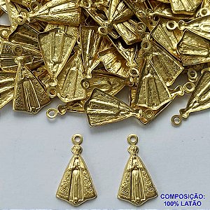ACESSÓRIO NO BRUTO PRONTO PARA O BANHO (CX24)- NOSSA SRA APARECIDA 15MM (E973) - PESO 0,3GR - COMPOSIÇÃO: 100% LATÃO - BRU0002247
