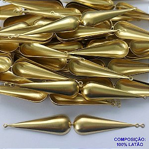 ACESSÓRIO NO BRUTO PRONTO PARA O BANHO (CX14) - GOTA DUPLA COMPRIDA 13X40MM (308) - PESO 2.6GR - COMPOSIÇÃO: 100% LATÃO - BRU0002258