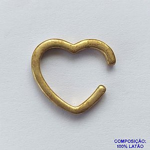 BRINCO NO BRUTO PARA BANHO (CX70) - EAR CUFF CORAÇÃO - TAMANHO 13X13MM (VENDIDO POR UNIDADE) - PESO 1GR - BRU12836