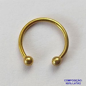 PIERCING NO BRUTO PRONTO PARA O BANHO (CX25) - PIERCING - COMPOSIÇÃO: LATÃO - TAMANHO 11MM -  PESO TOTAL 0,5GR - (VENDIDO POR UNIDADE) BRU12842