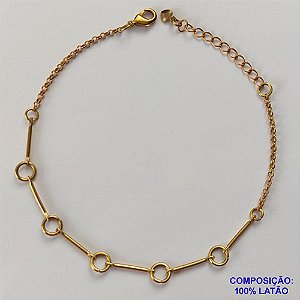 PULSEIRA NO BRUTO PRONTO PARA O BANHO - TAMANHO 18CM+EXTENSOR - (100% LATÃO) PESO TOTAL 2,3GR - BRU12873