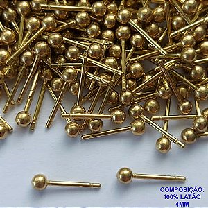 ACESSÓRIO BRINCO NO BRUTO PRONTO PARA O BANHO - BRINCO DE PINO - TAMANHO 4MM - PESO TOTAL 0,5GR - BRU0002273