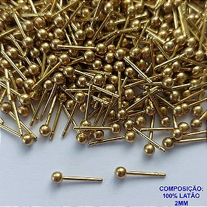 ACESSÓRIO BRINCO NO BRUTO PRONTO PARA O BANHO - BRINCO DE PINO - TAMANHO 2MM - PESO TOTAL 0,3GR - BRU0002275