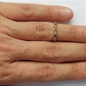 ANEL (FALANGE) NO BRUTO PRONTO PARA O BANHO (CX28) - COM CORAÇÕES VAZADOS E ZIRCÔNIAS - PESO 0,8GR - ANEL000369