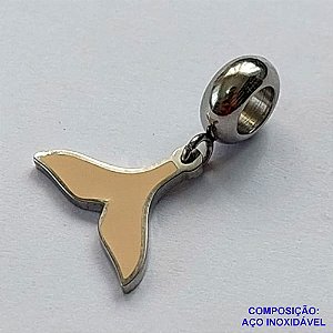 BERLOQUE EM AÇO INOXIDÁVEL (CX27) - BERLOQUE PARA PULSEIRAS TIPO PANDORA - RABO DE BALEIA 15MM (BQ002097 C025) - COMPOSIÇÃO 100% AÇO INOXIDÁVEL - AÇO1083