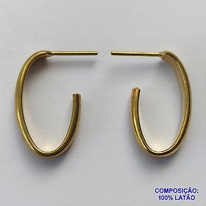 BRINCO NO BRUTO PRONTO PARA O BANHO(SUZI) - BRINCO DE ARGOLA OVAL (BR196) - TAMANHO 22MM - LARGURA 2,7MM - PESO TOTAL 1,6GR - BRU13037