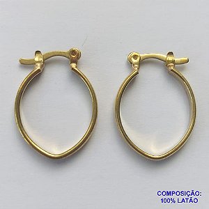 BRINCO NO BRUTO PRONTO PARA O BANHO(SUZI) - BRINCO DE ARGOLA OVAL (BR145) - TAMANHO 23MM - LARGURA 1,5MM - PESO TOTAL 1,1GR - BRU13038