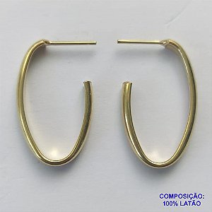 BRINCO NO BRUTO PRONTO PARA O BANHO(SUZI) - BRINCO DE ARGOLA OVAL (BR195) - TAMANHO 27MM - LARGURA 2,7MM - PESO TOTAL 1,1GR - BRU13040