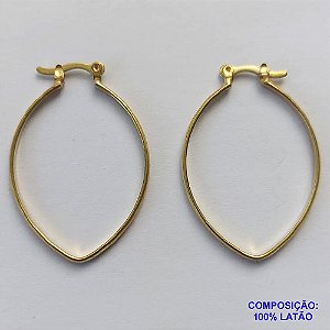 BRINCO NO BRUTO PRONTO PARA O BANHO(SUZI) - BRINCO DE ARGOLA OVAL (BR151) - TAMANHO 38MM - LARGURA 1MM - PESO TOTAL 2,2GR - BRU13041