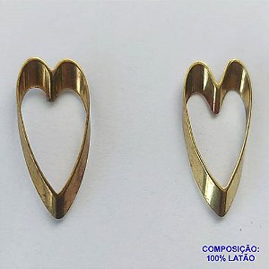 BRINCO NO BRUTO PRONTO PARA O BANHO(SUZI) - BRINCO DE PINO CORAÇÃO (BR557) - TAMANHO 22MM - PESO TOTAL 1,2GR - BRU13049