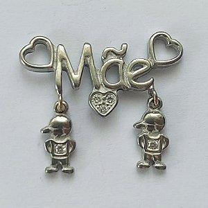ACESSÓRIO NO BRUTO PRONTO PARA O BANHO (CX40) (MAD) - PINGENTE MÃE COM 2 MENINOS - TAMANHO 24MM - PESO 2GR - BRU0002403
