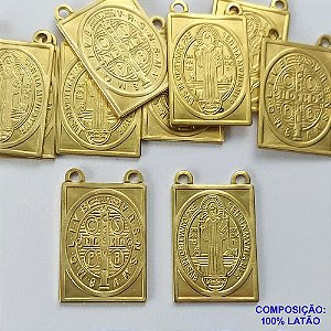 ACESSÓRIO NO BRUTO PRONTO PARA O BANHO (CX63) - (876) ESCAPULÁRIO SÃO BENTO 20X28MM - 5GR (VENDIDO POR UNIDADE) - BRU0002438