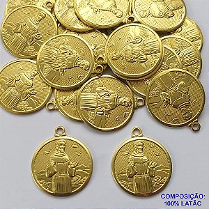ACESSÓRIO NO BRUTO PRONTO PARA O BANHO(CX68) - (1856) PINGENTE SÃO FRANCISCO DE ASSIS 20MM - PESO TOTAL 2,6GR - COMPOSIÇÃO: 100% LATÃO - BRU0002481