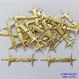 ACESSÓRIO NO BRUTO PRONTO PARA O BANHO (CX40) - (391) PINGENTE CRISTO REDENTOR 18MM - PESO TOTAL 0,9GR - COMPOSIÇÃO: 100% LATÃO - BRU0002488