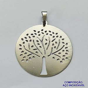 PINGENTE EM AÇO INOXIDÁVEL - PINGENTE ÁRVORE DA VIDA VAZADO 30MM - COMPOSIÇÃO 100% AÇO INOXIDÁVEL- AÇO1126