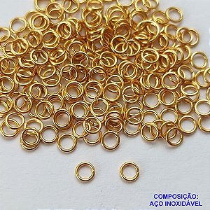 ACESSÓRIO EM AÇO INOXIDÁVEL(CX115) - ARGOLINHA DOURADA(valor da unidade) - TAMANHO 3MM - COMPOSIÇÃO 100% AÇO INOXIDÁVEL - AÇO1143