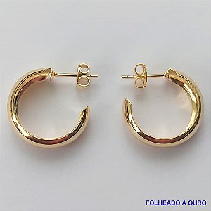 BRINCO FOLHEADO A OURO - BANHADO COM 5 MILÉSIMOS + VERNIZ DIAMOND - (ARJ769) BRINCO DE ARGOLA 5X19MM - OURO056