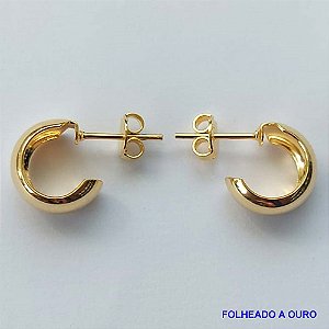 BRINCO FOLHEADO A OURO - BANHADO COM 5 MILÉSIMOS + VERNIZ DIAMOND - (ARJ768) BRINCO DE ARGOLA 6X12MM - OURO065
