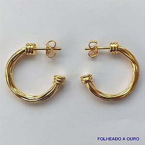 BRINCO FOLHEADO A OURO - BANHADO COM 5 MILÉSIMOS + VERNIZ DIAMOND - (ARD6506) BRINCO DE ARGOLA 19MM - OURO076