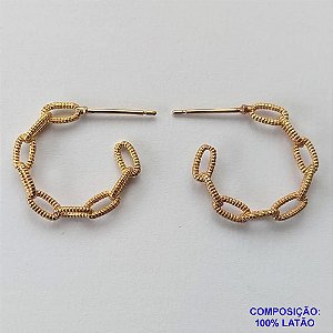 BRINCO NO BRUTO PRONTO PARA O BANHO(CX45) - BRINCO DE PINO ARGOLA ESTILO CORRENTE - TAMANHO: 20MM - ESPESSURA: 3MM - PESO 1,7GR - BRU13188