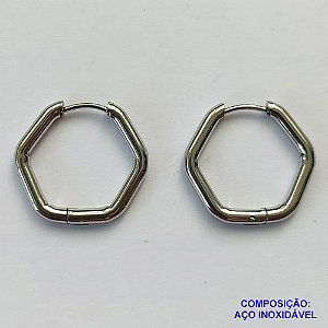 BRINCO EM AÇO INOXIDÁVEL(CX45) - BRINCO ARGOLA QUADRADA 20MM - COMPOSIÇÃO: AÇO INOXIDÁVEL - AÇO1154