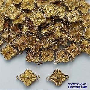 ACESSÓRIO NO BRUTO PRONTO PARA O BANHO(CX91) - PINGENTE TIPO VAN CLEEF 12MM COM DUAS ARGOLINHAS - PESO: 0,5GR - COMPOSIÇÃO: 100% LATÃO - BRU0002556