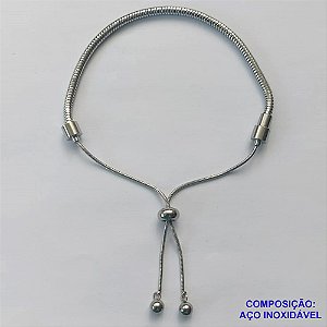 PULSEIRA EM AÇO INOXIDÁVEL - (CX49) PULSEIRA TIPO GRAVATINHA AJUSTÁVEL E COM FECHO DE ROSCA - COMPOSIÇÃO: AÇO INOXIDÁVEL - AÇO1180
