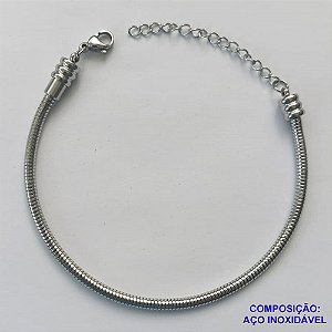 PULSEIRA EM AÇO INOXIDÁVEL(CX49) - PULSEIRA TAMANHO 16CM + EXTENSOR - FECHO LAGOSTA - COMPOSIÇÃO: AÇO INOXIDÁVEL - AÇO1181