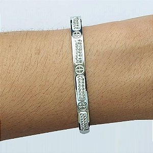 PULSEIRA (BRACELETE) EM AÇO INOXIDÁVEL(CX50) - BRACELETE ESTILO CARTIER COM BRILHOS - COMPOSIÇÃO: AÇO INOXIDÁVEL - ACO1195