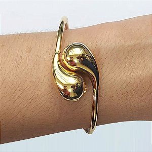 PULSEIRA (BRACELETE) EM AÇO INOXIDÁVEL(CX55) - BRACELETE DOURADO TIPO GOTA - COMPOSIÇÃO: AÇO INOXIDÁVEL - GARANTIA: 06 MESES - ACO1198