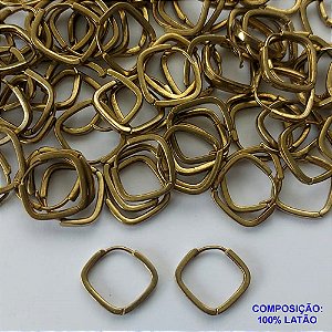BRINCO NO BRUTO PRONTO PARA O BANHO (CX50) - BRINCO ARGOLA QUADRADA 15MM - PESO TOTAL 1,6GR - BRU13333