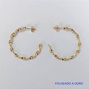 BRINCO FOLHEADO A OURO - BANHADO COM 5 MILÉSIMOS + VERNIZ DIAMOND - (AR22) BRINCO DE ARGOLA COM TRAVA VAZADA 11MM - OURO098