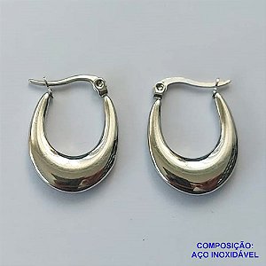 BRINCO EM AÇO INOXIDÁVEL(CX57) - BRINCO ARGOLA OVAL 24MM - AÇO1238