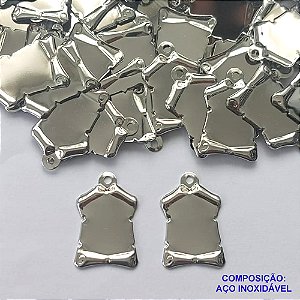 ACESSÓRIOS EM AÇO INOXIDÁVEL(CX54) - PINGENTE PERGAMINHO PARA GRAVAÇÃO 15X24MM - AÇO1245