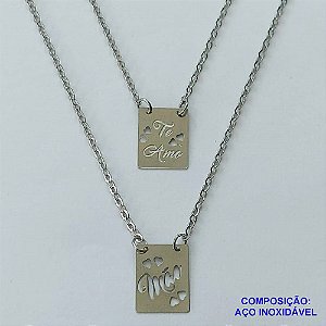 ESCAPULÁRIO EM AÇO INOXIDÁVEL(CX58) - ESCAPULÁRIO MÃE TE AMO - TAMANHO: 60CM - COMPOSIÇÃO: AÇO INOXIDÁVEL - AÇO1273