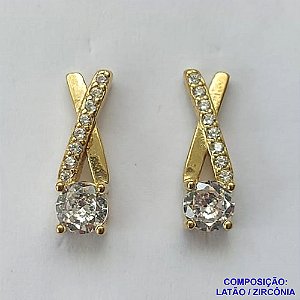BRINCO NO BRUTO PRONTO PARA O BANHO(CX58) - (BX001189 W) BRINCO CRAVEJADO EM ZIRCÔNIAS 5X16MM - PESO TOTAL 1,8GR - BRU13393