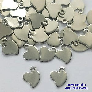 ACESSÓRIO EM AÇO INOXIDÁVEL(CX80)- PINGENTE CORAÇÃO 10MM - COMPOSIÇÃO 100% AÇO INOXIDÁVEL - AÇO1287