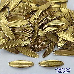 ACESSÓRIO NO BRUTO PRONTO PARA O BANHO(CX65) - (V2699) CHAPINHA PARA GRAVAÇÃO 6X21MM - COMPOSIÇÃO: 100% LATÃO - PESO TOTAL 0,2GR - BRU0002667