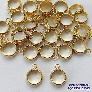 ACESSÓRIO EM AÇO INOXIDÁVEL(CX73) - CONECTOR EM AÇO DOURADO PARA PULSEIRAS - TAMANHO: 3X8X10MM - AÇO1297