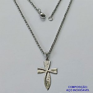 GARGANTILHA EM AÇO INOXIDÁVEL(CX67) - (BCOL032) CORRENTE ELO PORTUGÛES 50CM - FECHO LAGOSTA - AÇO1307