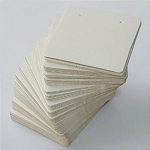 ETIQUETA TAG CARTÃO BRANCA PARA JOIAS COM 100 UNIDADES - TAMANHO: 4,5X4,5CM - (TG69) - BRU0002706