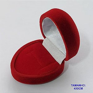 ESTOJO PARA JOIAS EM VELUDO VERMELHO CORAÇÃO 4x5CM BRU0002708